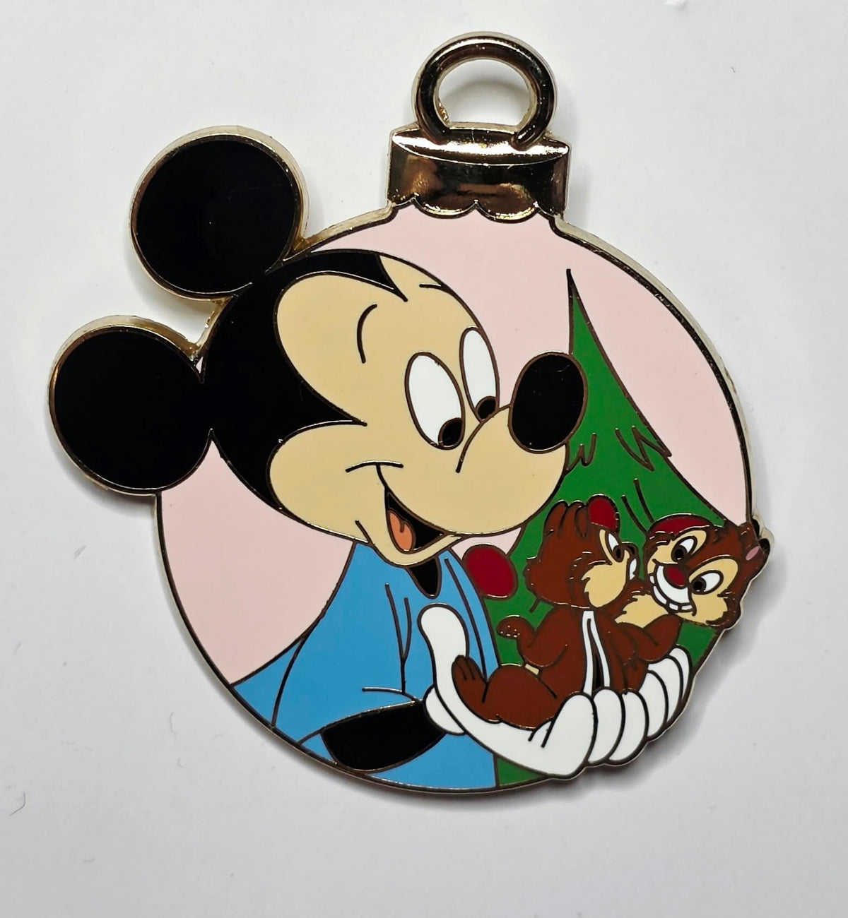Pluto's Christmas Tree - Mickey holding Chip and Dale