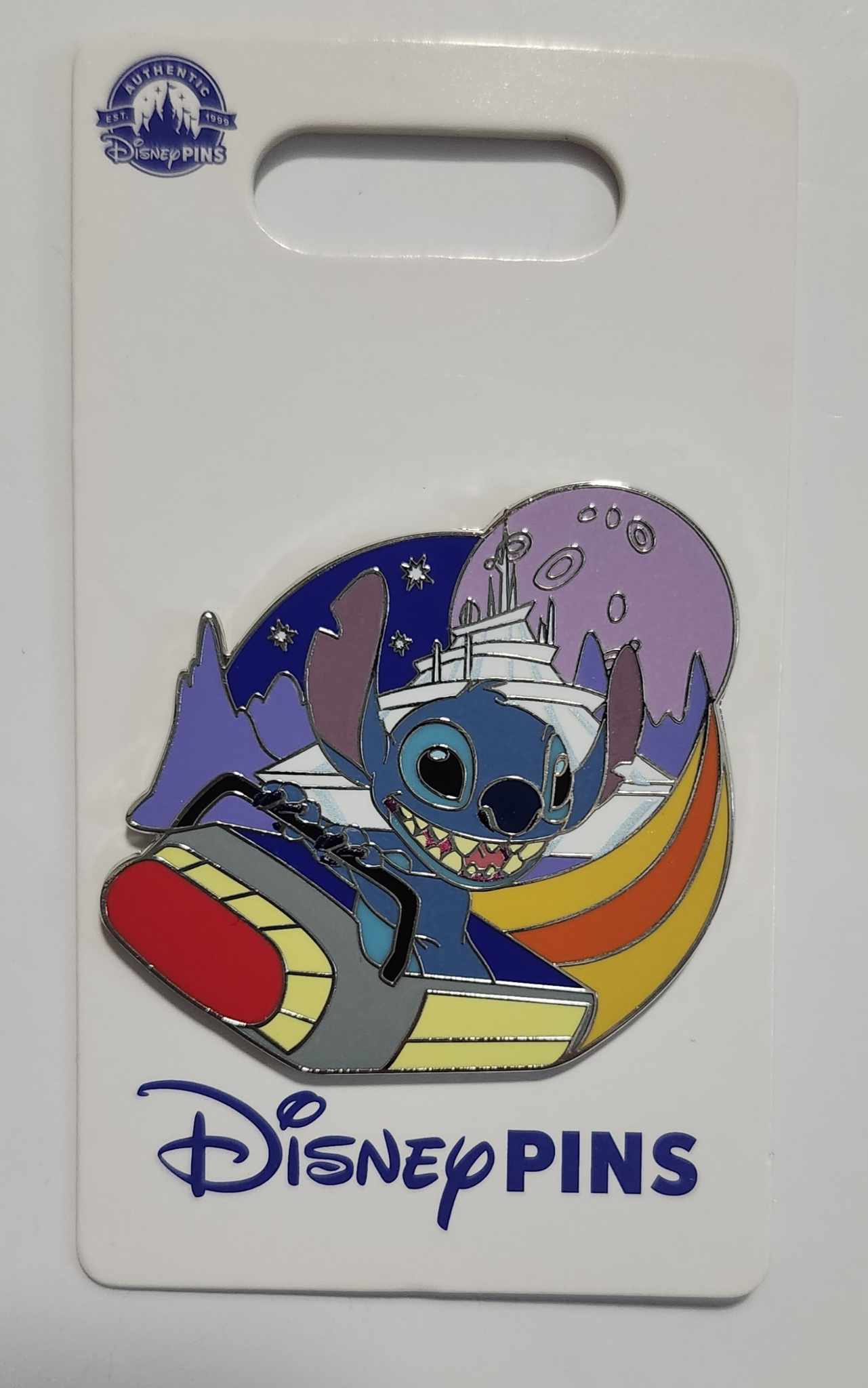 Stitch riding Space Mountain