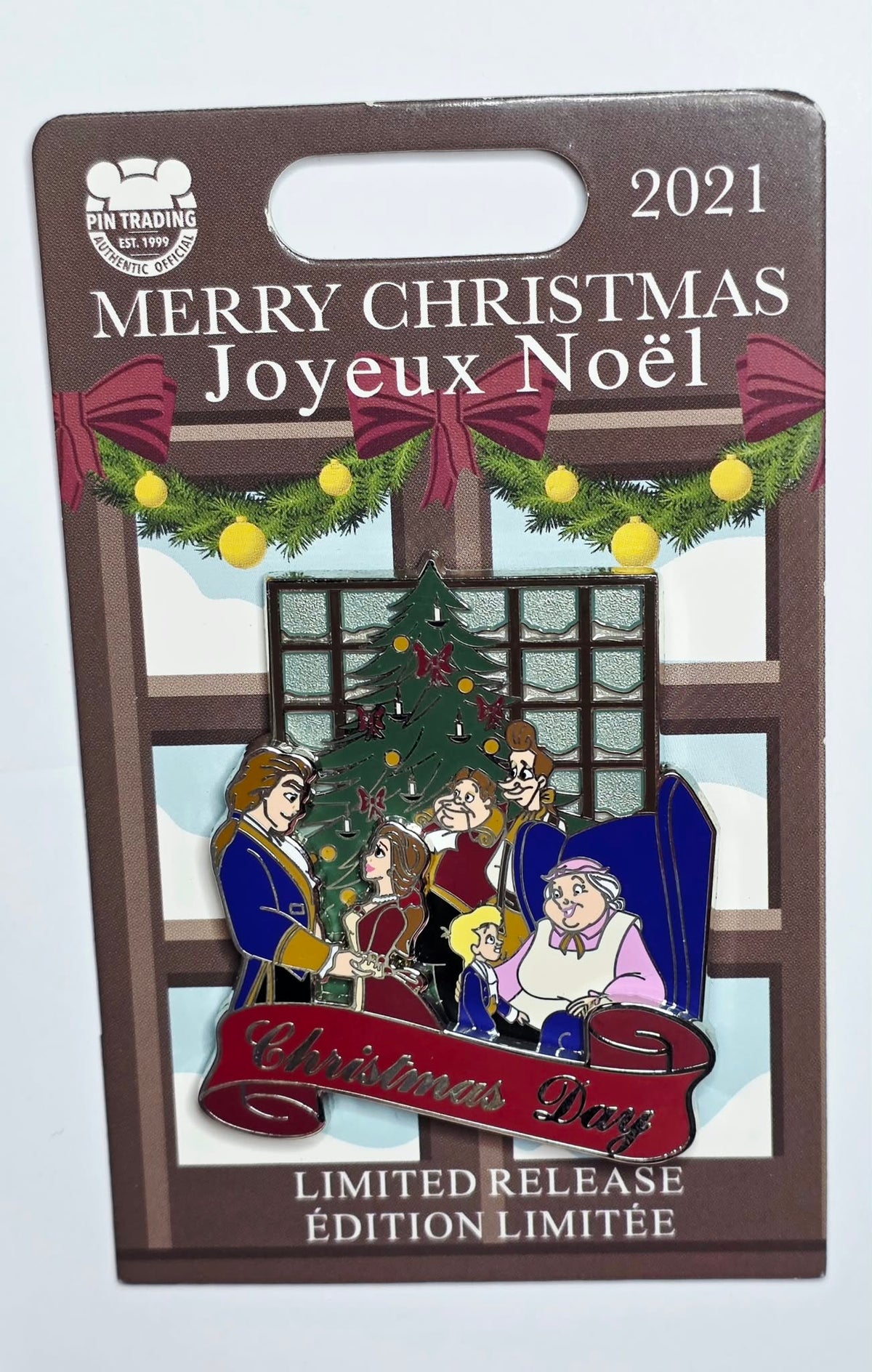 Disney Beauty and the Beast Christmas Day 2021 Limited Release Pin