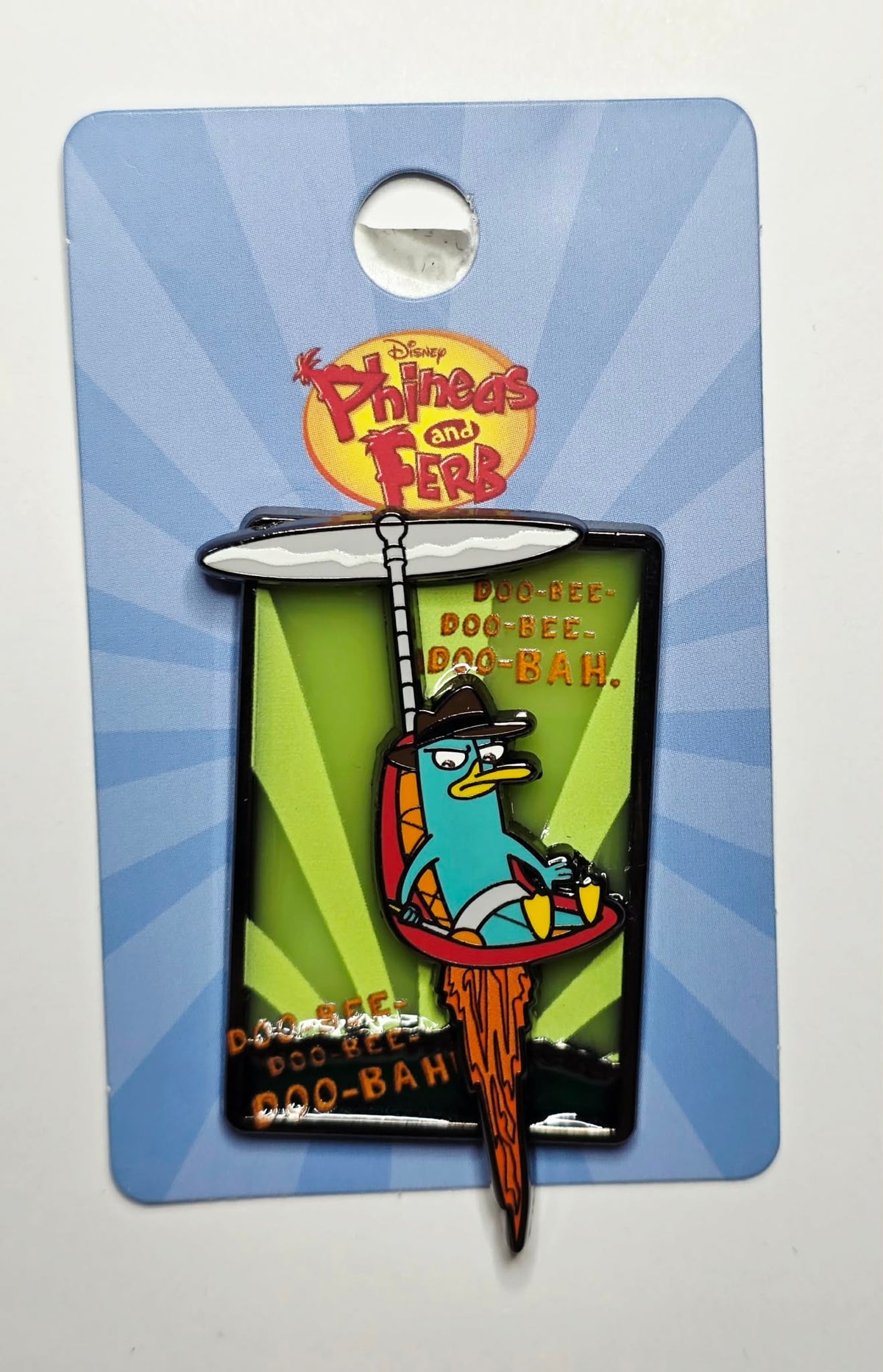 Phineas and Ferb - Perry the Platypus (Agent P) riding a jetpack with a "Doo-bee-doo-bee-doo-bah"