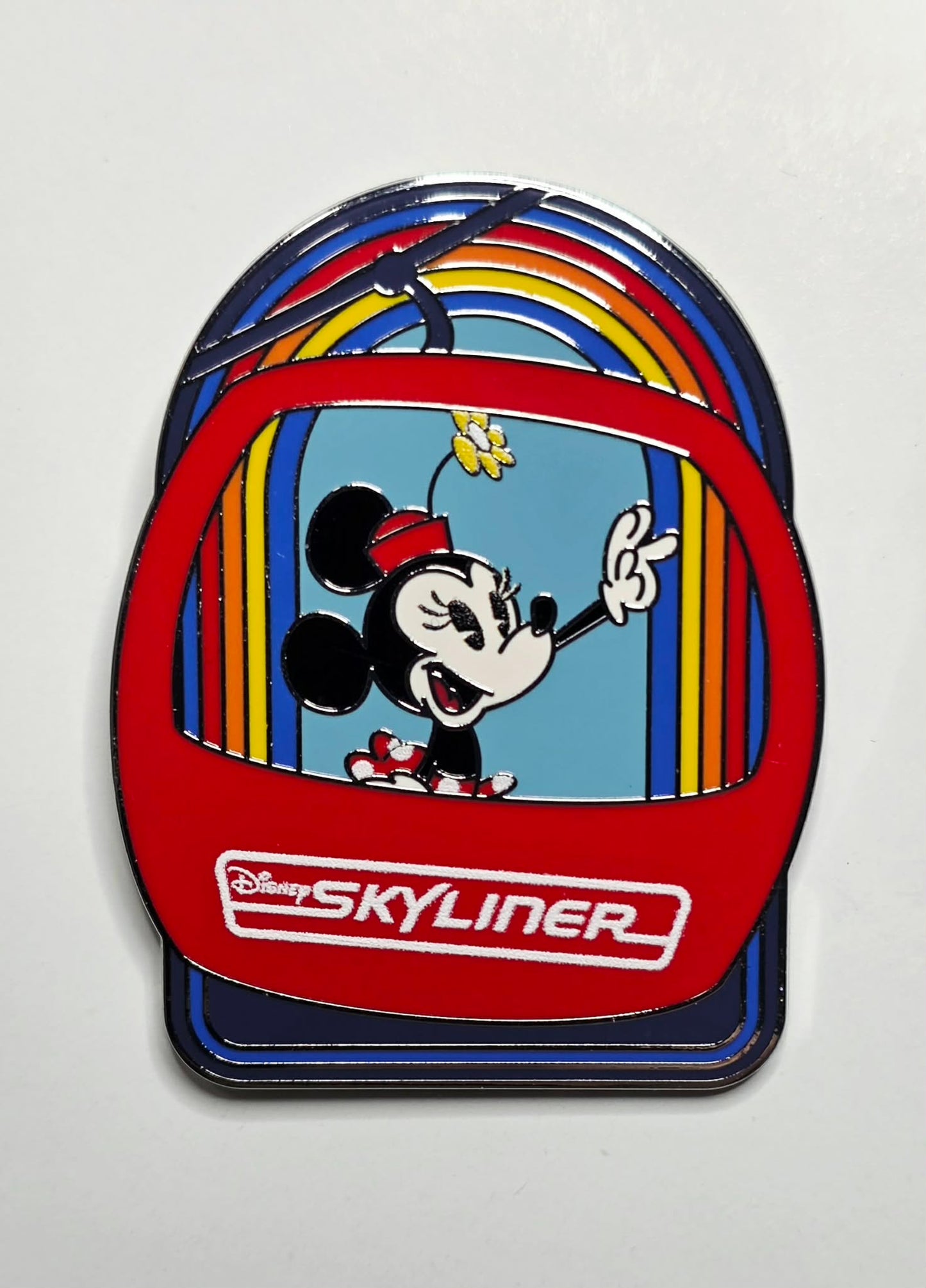 Minnie Mouse pin from the Disney Skyliner Rainbow Mystery