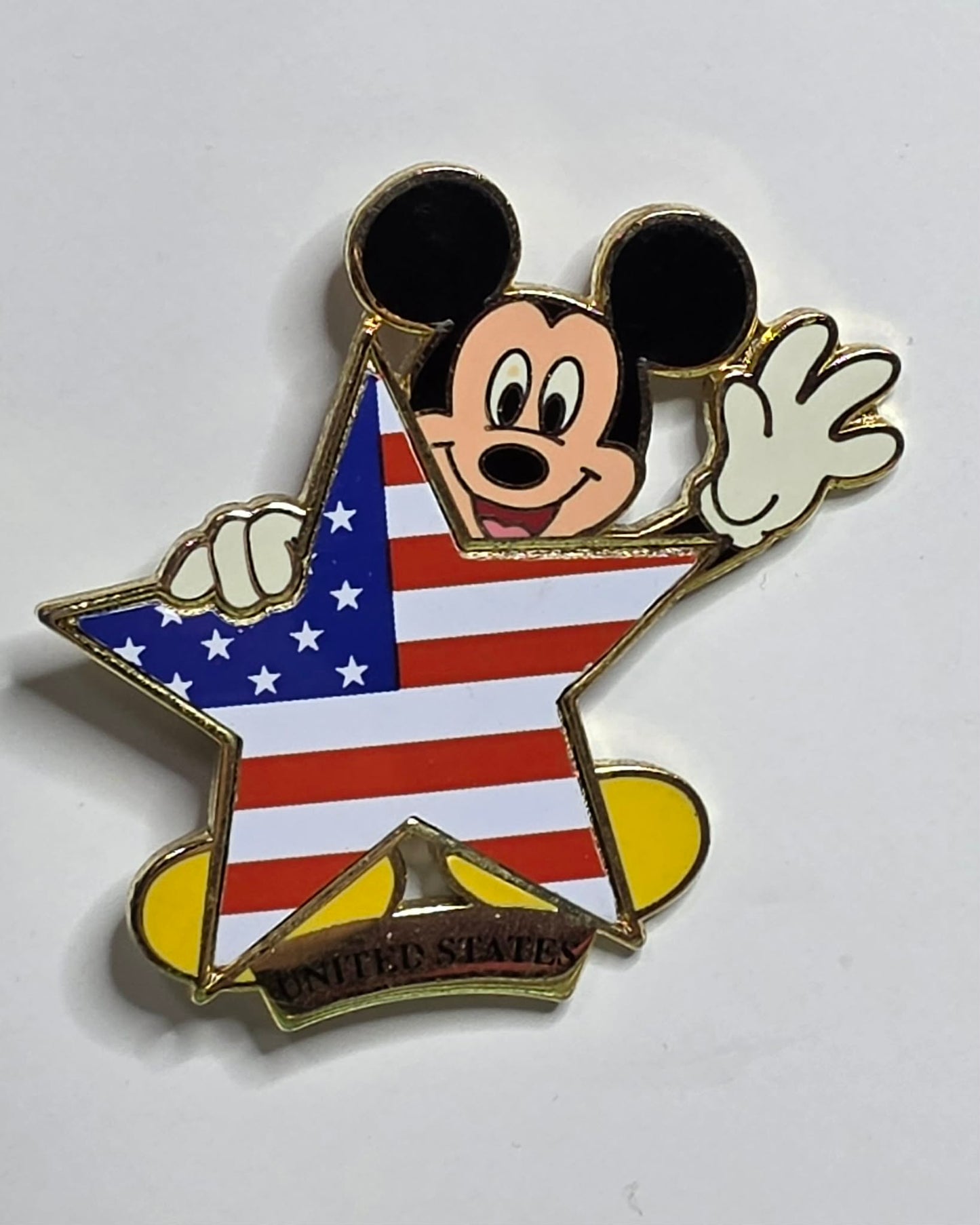 Disney Mickey Mouse flag series pin featuring a star-shaped American flag.