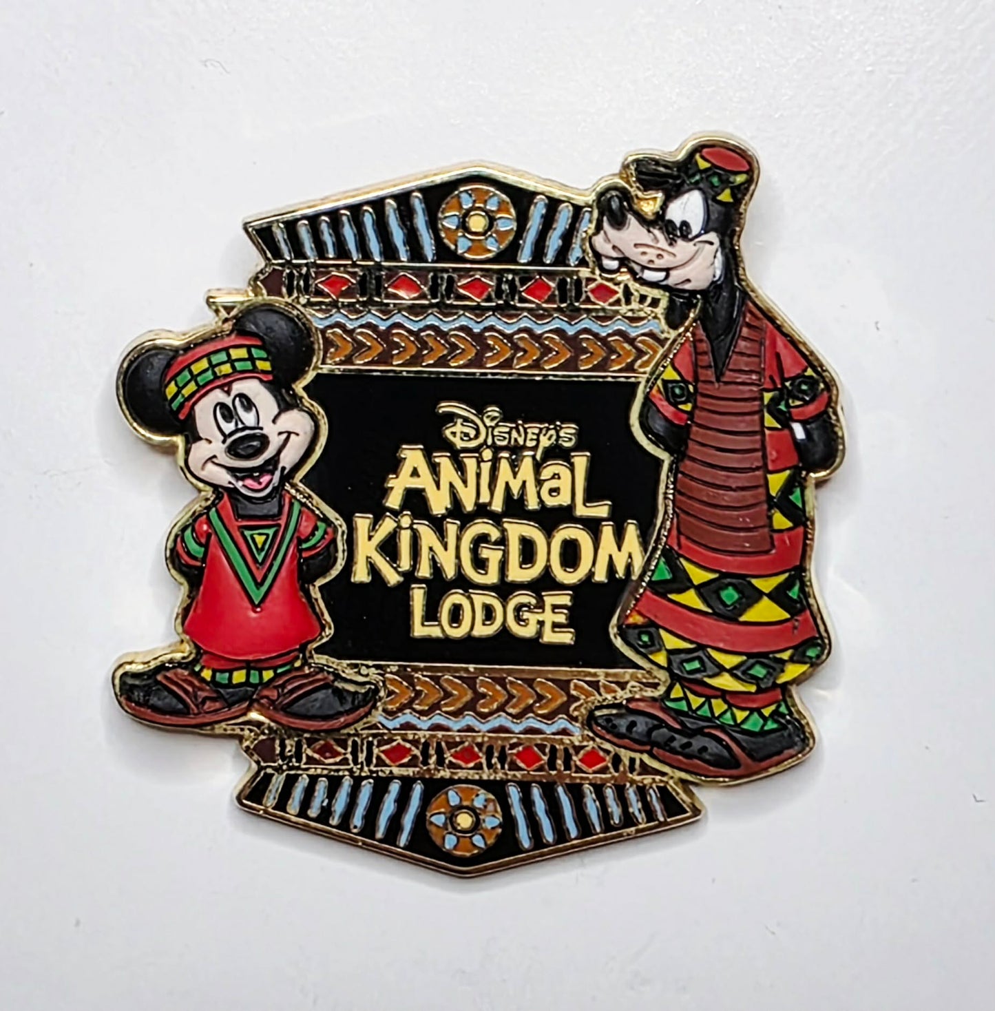 Disney's Animal Kingdom Lodge collectible pin features Mickey and Goofy