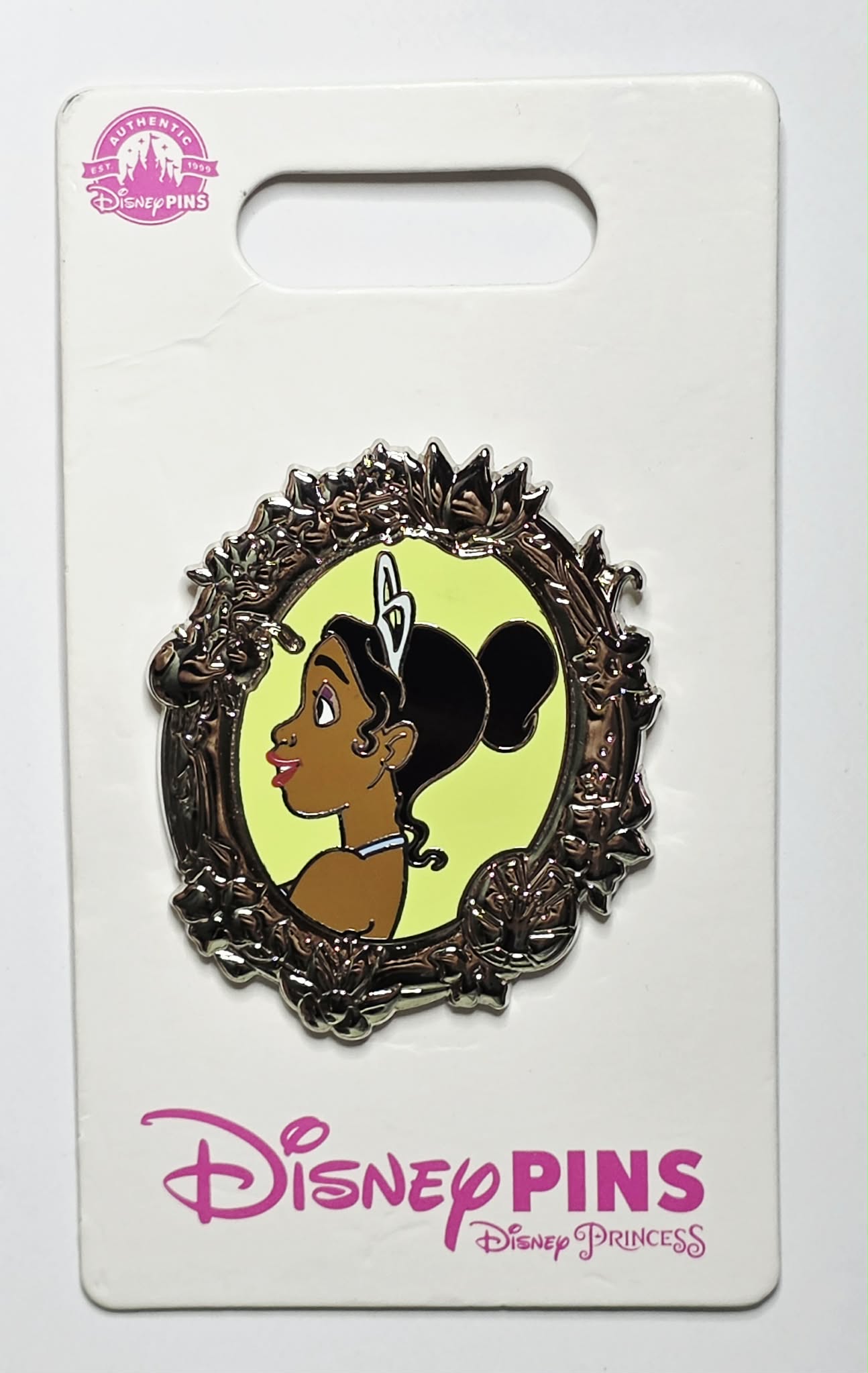 Disney Princess Portrait Silver Frame pin featuring Tiana