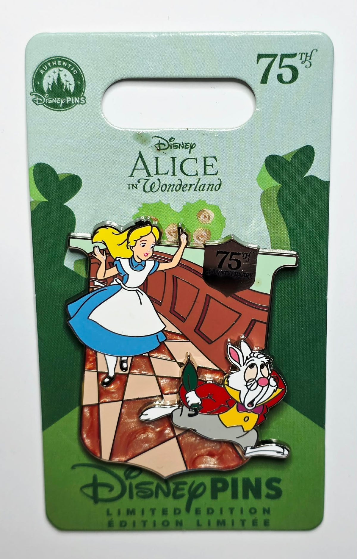 Alice in Wonderland 75th Anniversary Flamingo Crest - Alice & The White Rabbit