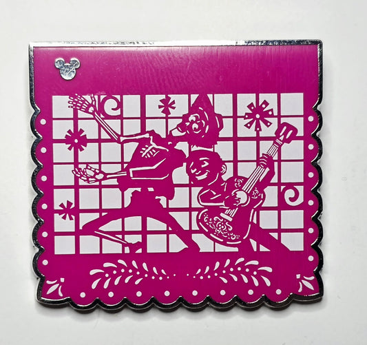 Coco Papel Picado mystery set pin featuring Miguel and Hector