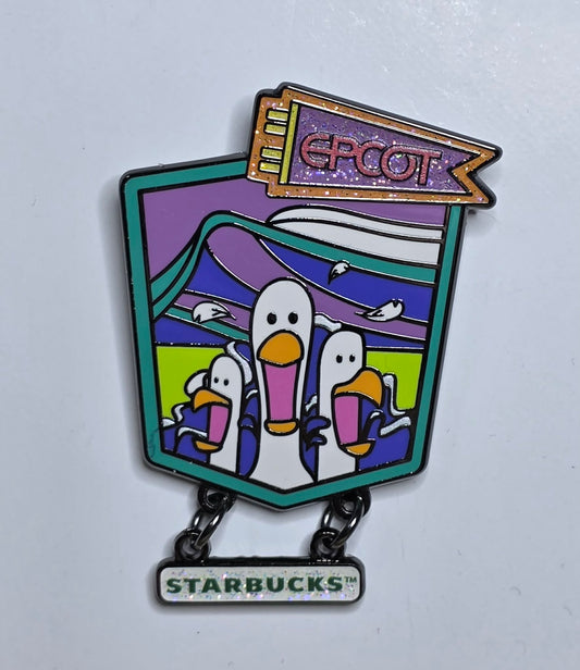 Disney Parks Epcot  Starbucks dangle pin featuring The Seas with Nemo and Friends