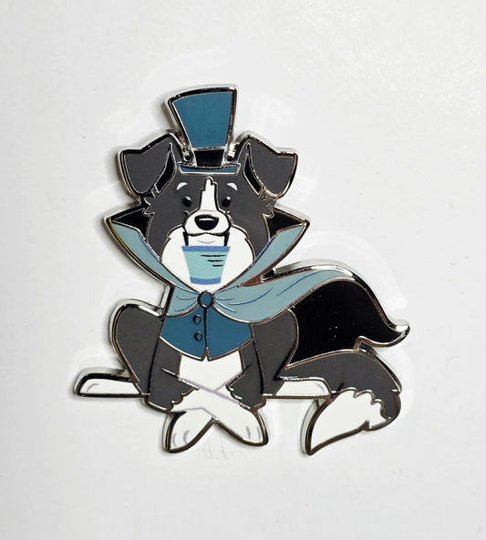 Cats & Dogs Halloween Costumes - Border Collie dressed as the Hatbox Ghost