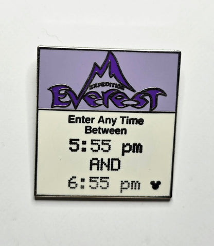 Walt Disney World Hidden Mickey FastPass pin featuring the Expedition Everest attraction.It was released as part of a 2007-2008 series of pins mimicking old-style paper FastPass tickets.