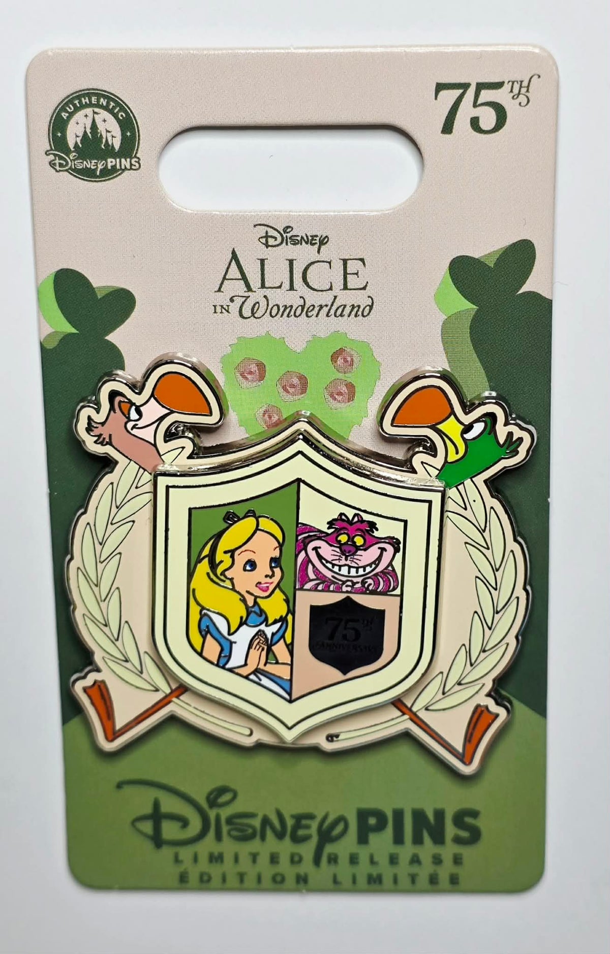 Alice in Wonderland 75th Anniversary Flamingo Crest Pin