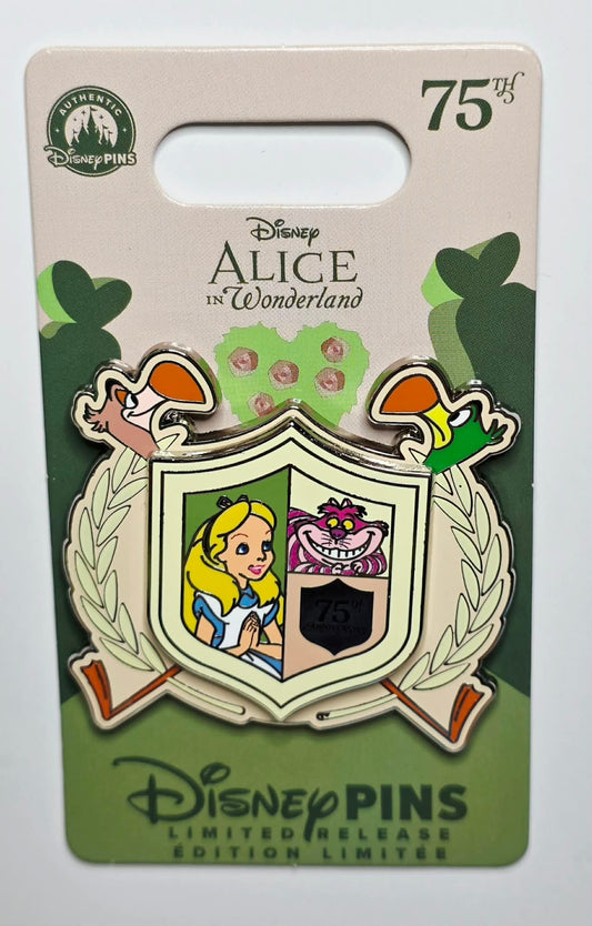 Alice in Wonderland 75th Anniversary Flamingo Crest Pin