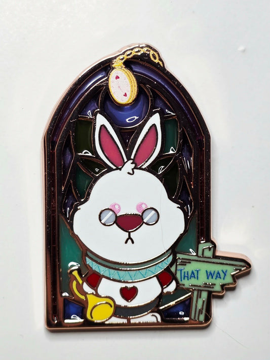Alice in Wonderland Stained Glass - White Rabbit