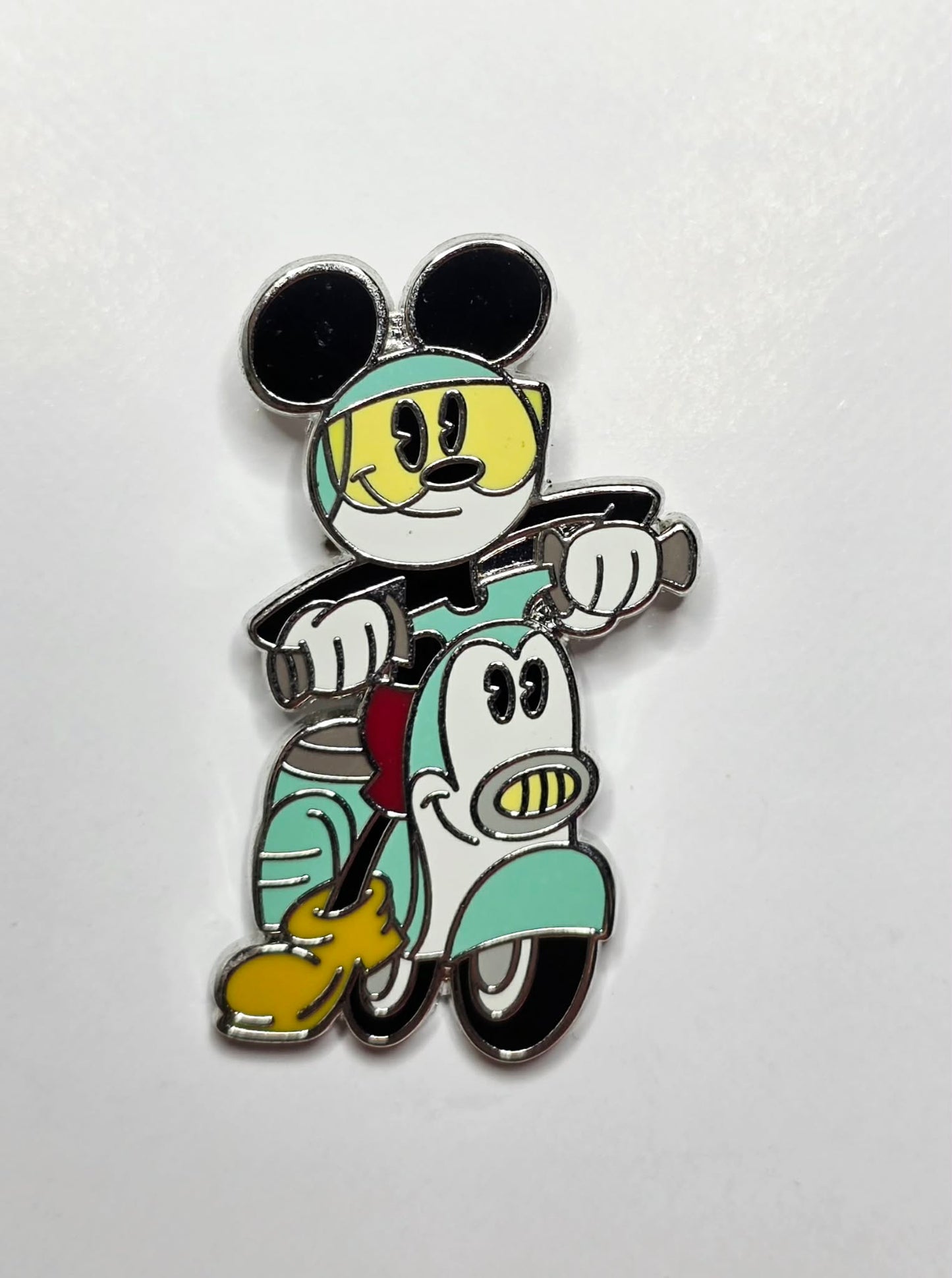 Mickey Mouse on a Vespa scooter