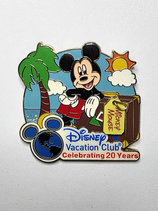 Mickey Mouse celebrating the 20th anniversary of the Disney Vacation Club