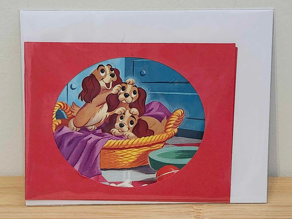 Handmade Disney Greeting Card - Lady and the Tramp