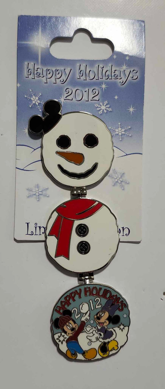 WDW - 2012 Happy Holidays Snowman - Mickey and Minnie