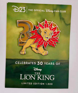 Disney Pin D23 Exclusive - The Lion King - 30th Anniversary - Simba Spinner