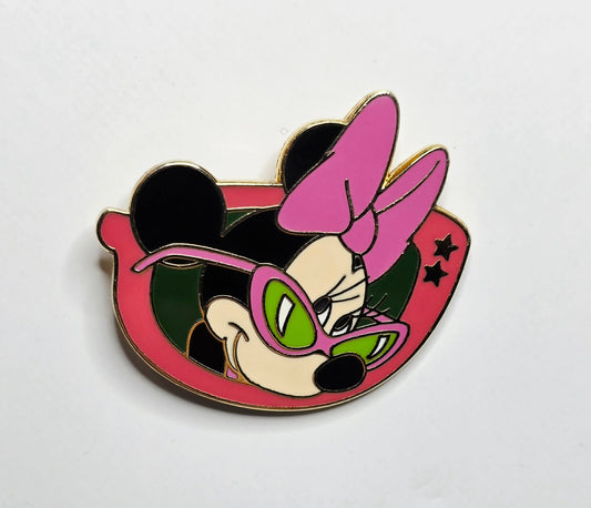 Minnie Mouse wearing pink glasses