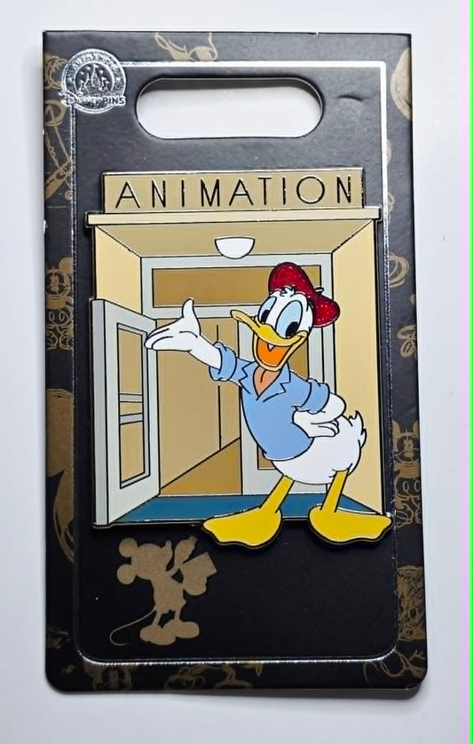 Donald Duck is a pin from the Disney Studio's Burbank
