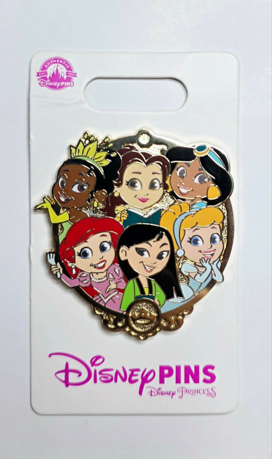 Tiana, Belle, Jasmine, Ariel, Mulan, and Cinderella