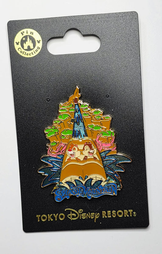 Tokyo Disney Attractions - Chip and Dale riding the Splash Mountain