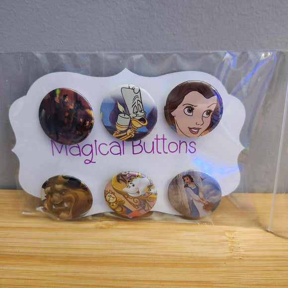 Beauty and the Beast Buttons