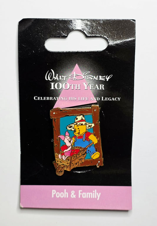 Walt Disney 100th Year - Pooh and Piglet in a wheelbarrow