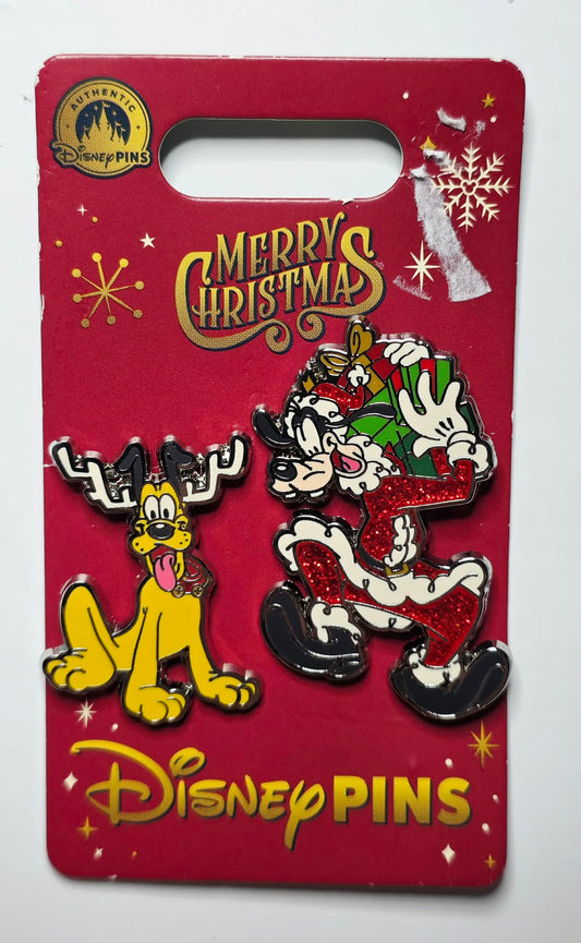 Christmas Goofy and Pluto