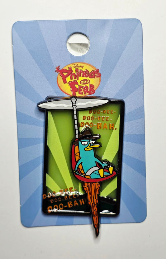 Phineas and Ferb -  Perry the Platypus (Agent P) riding a jetpack with a "Doo-bee-doo-bee-doo-bah"