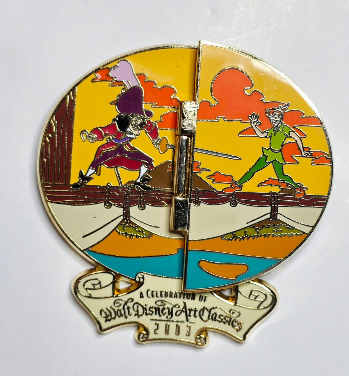 2003 A Celebration of Walt Disney Art Classics Peter Pan and Captain Hook Hinged