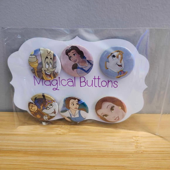 Beauty and the Beast Buttons