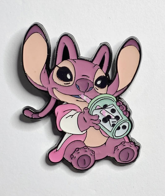 Lilo and Stitch Angel - drinking boba tea