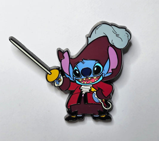 Stitch dressed as Captain Hook from Peter Pan