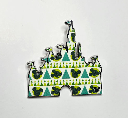 2025 Disneyland Resort Hidden Disney  "Castles"  retro green and white patterned castle design.