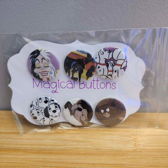 101 Dalmatians Buttons