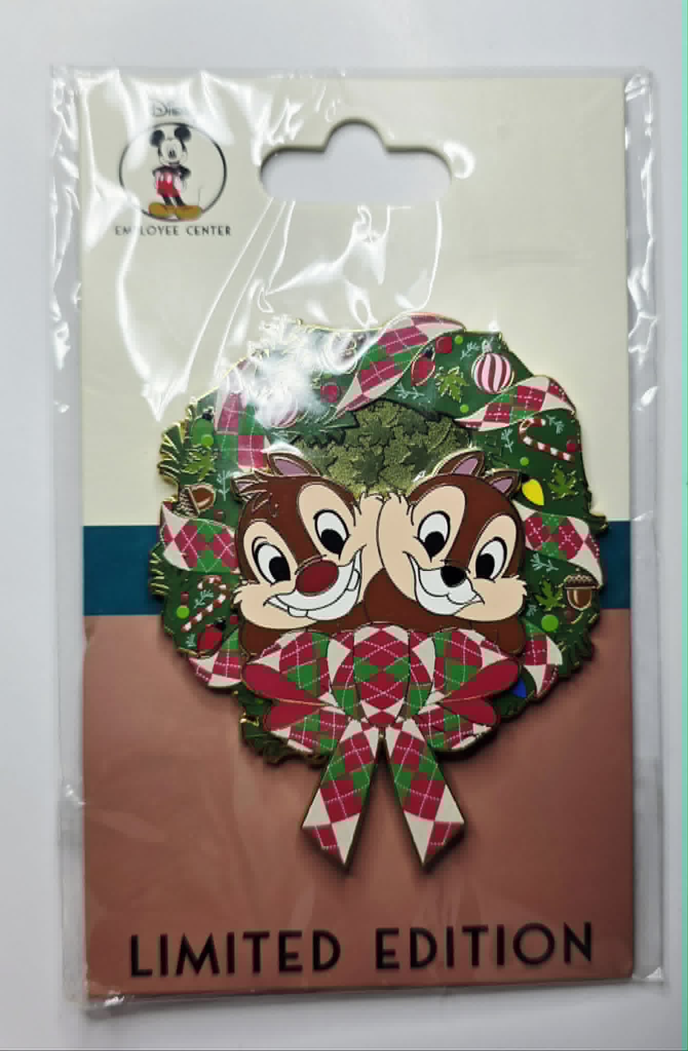 Chip 'n' Dale - acorns, candy canes, and a red/green bow.