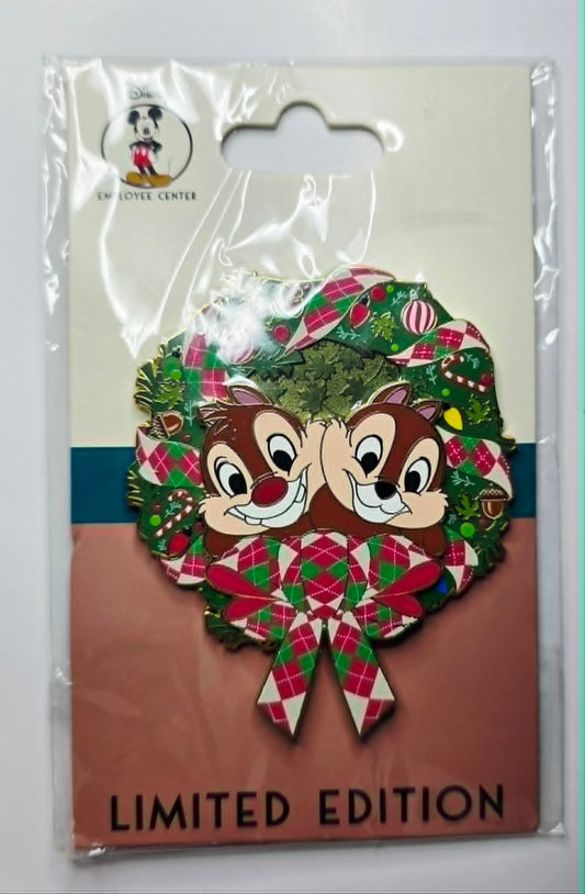 Chip 'n' Dale - acorns, candy canes, and a red/green bow.