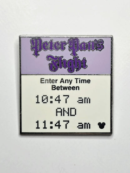 Disney Peter Pan's Flight attraction "FastPass Ticket" pin from the Hidden Mickey