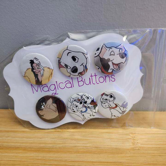 101 Dalmatians Buttons