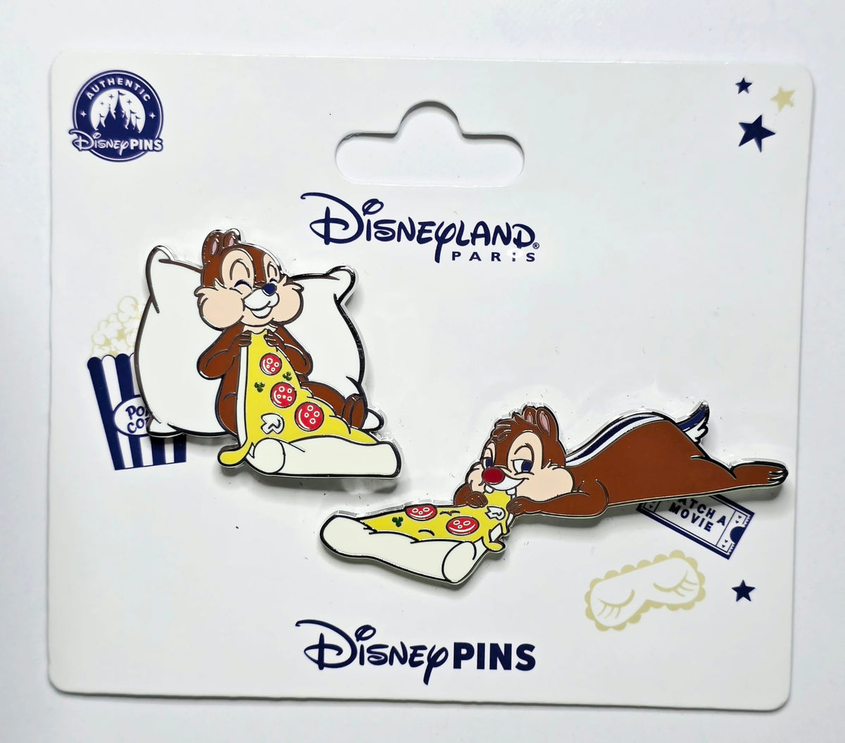 Disneyland Paris Pajama Party Chip and Dale Eating Pizza