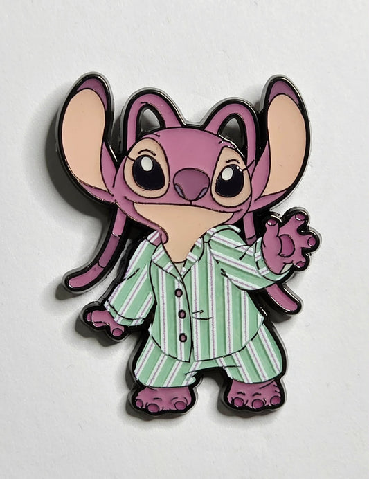 Stitch & Angel Bedtime Blind Box pin of the character Angel in pajamas.