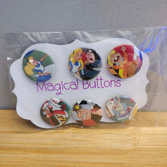 Alice in Wonderland Buttons