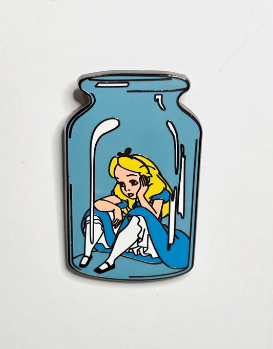 Alice in Wonderland -  blue glass jar