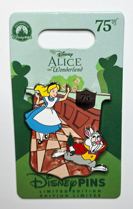 Alice in Wonderland 75th Anniversary Flamingo Crest - Alice & The White Rabbit