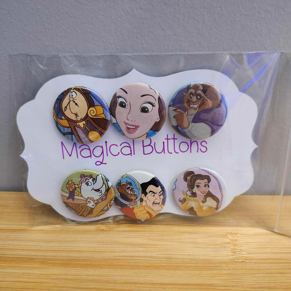 Beauty and the Beast Buttons