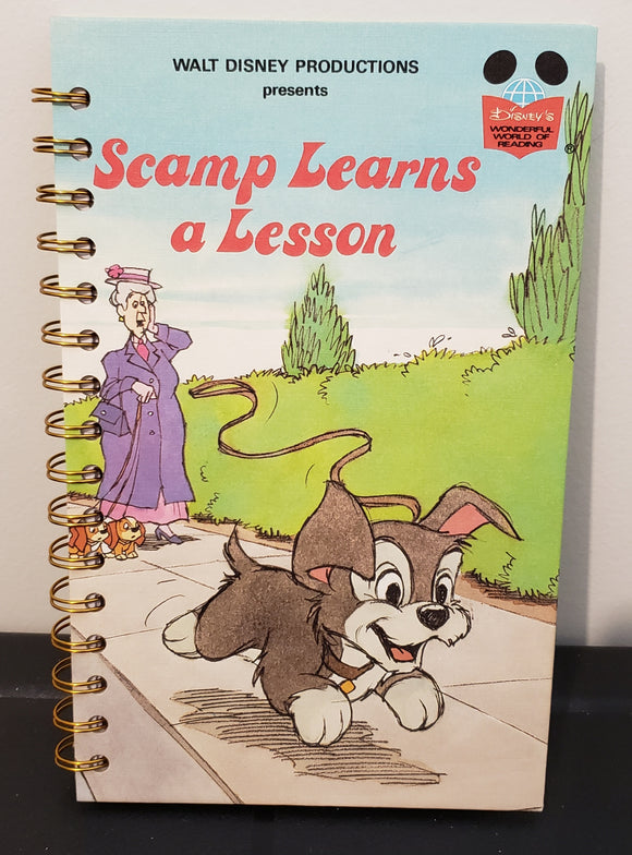 Upcycled Disney Journal -Scamp Learns a Lesson - Lady and the Tramp