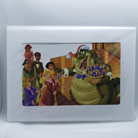 Handmade Disney Greeting Card - Princess and the Frog - Christmas