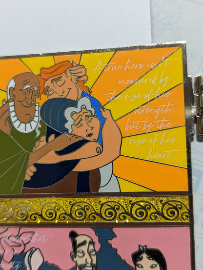 Disney Heroes vs. Villains Mulan Hercules Walt Guest Inspired Hinged Book LE Pin