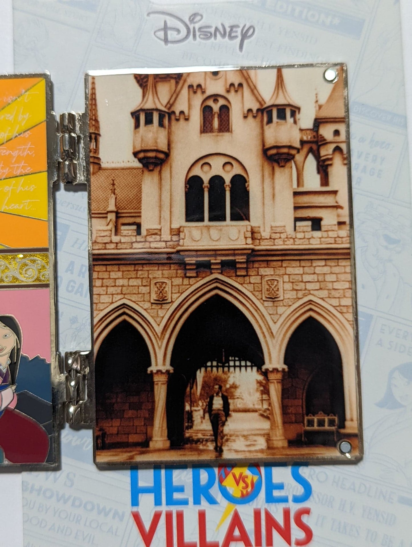 Disney Heroes vs. Villains Mulan Hercules Walt Guest Inspired Hinged Book LE Pin
