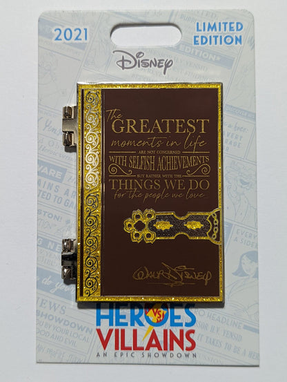 Disney Heroes vs. Villains Mulan Hercules Walt Guest Inspired Hinged Book LE Pin